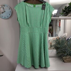 Kate Spade Green Gingham Dress XL NWT